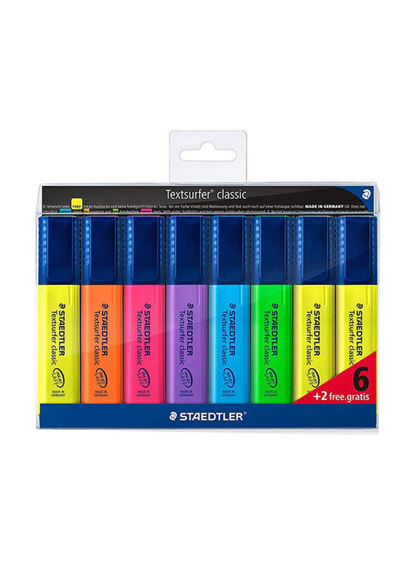 Staedtler 8-Piece Textsurfer Highlighter, Multicolour