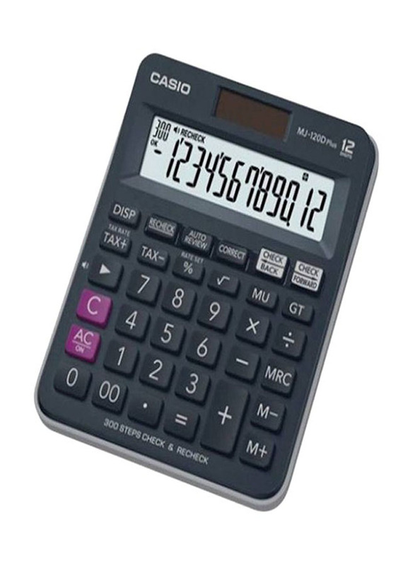 Casio 12-Digit Dual Power Financial Calculator, Black