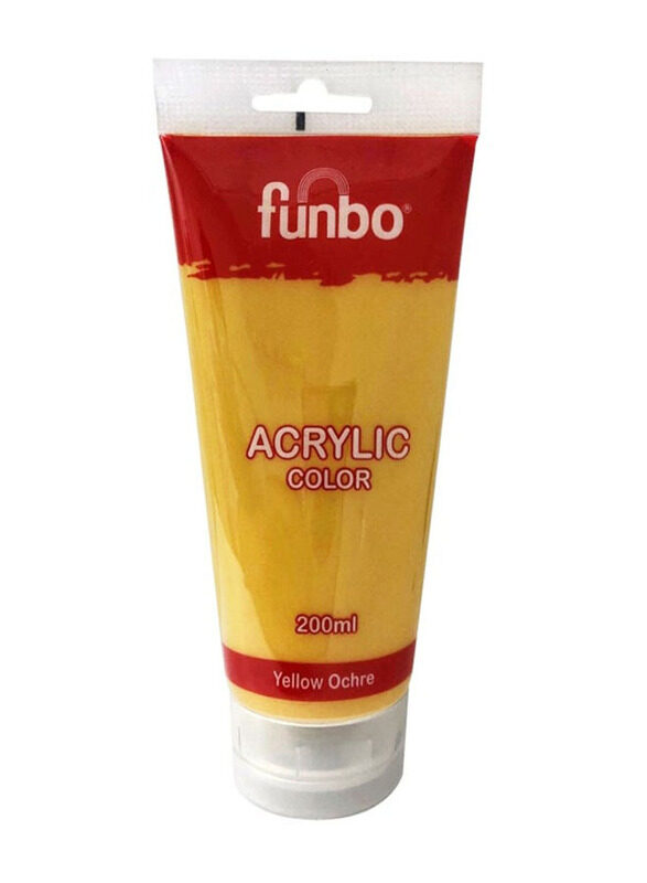 Funbo Acrylic Tube, 200ml, Yellow Ochre