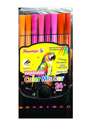 Flamingo 24-Piece Washable Colour Marker, Multicolour