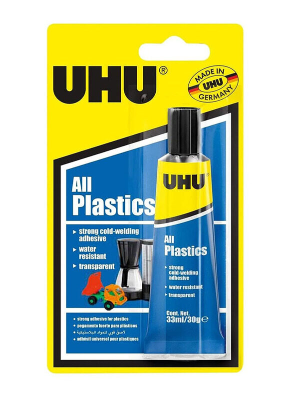 UHU All Plastics Adhesive, 33ml, Transparent