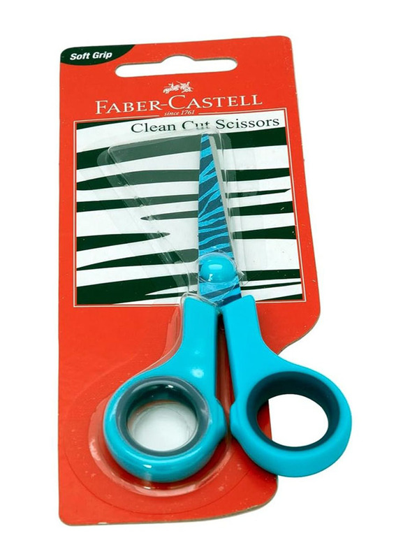 Faber-Castell Clean Cut Scissors, 2 Pieces, Assorted Colours