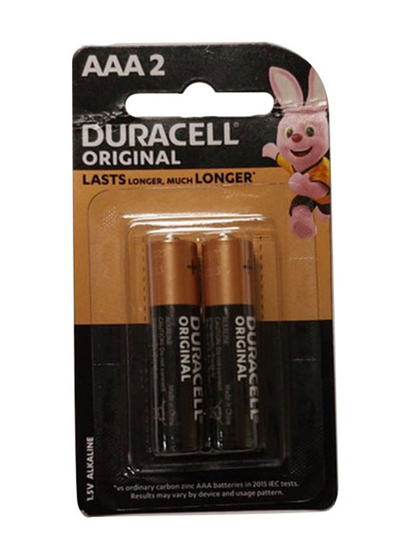 Duracell AAA Alkaline Battery Set, 2 Pieces, Black/Gold