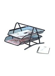 2-Layer Office Paper Organizer, A4 Size, Black