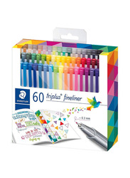 Staedtler 60-Piece Triplus Fineliner Pen Set, Multicolour