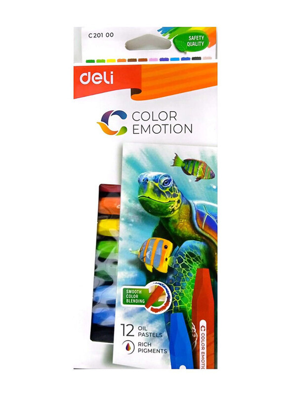 

Deli Crayons Drawing Washable Oil Pastel Set, 12 Pieces, Multicolour