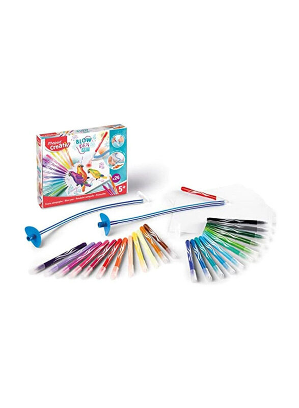 Maped Helix USA Creativ Blow Pen Art Basic Set, 24 Pieces, Multicolour