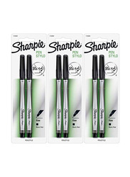Sharpie 3-Piece Finepoint Pens, Silver/Black