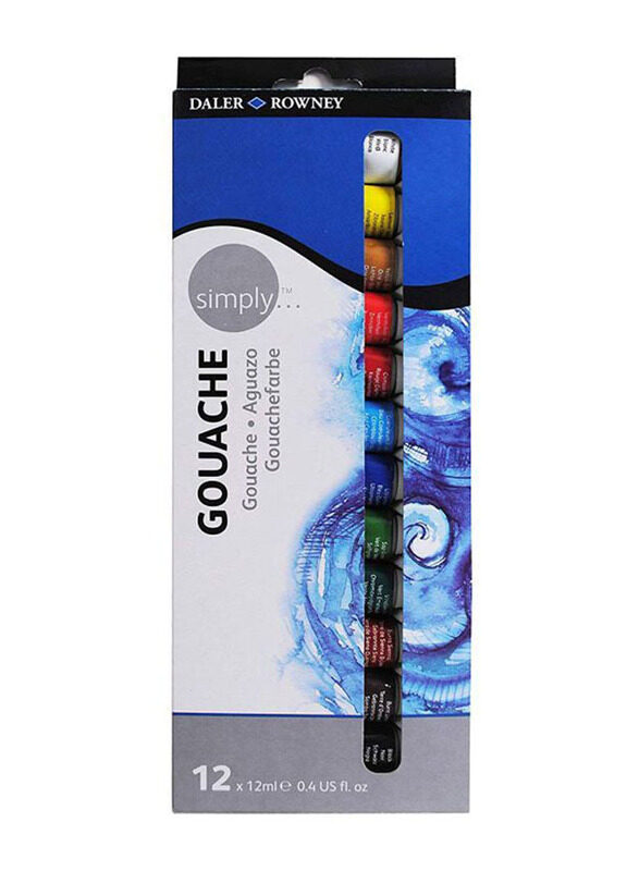 

Daler Rowney Simply Gouache Set, 12 x 12ml, Multicolour