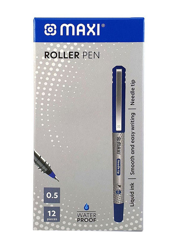 Maxi 12-Piece Rollerball Pen Set, Blue