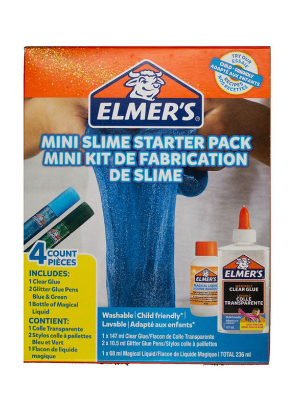 

Elmer's Washable Mini Slime Starter Pack, 4 Pieces, Ages 3+, Multicolour