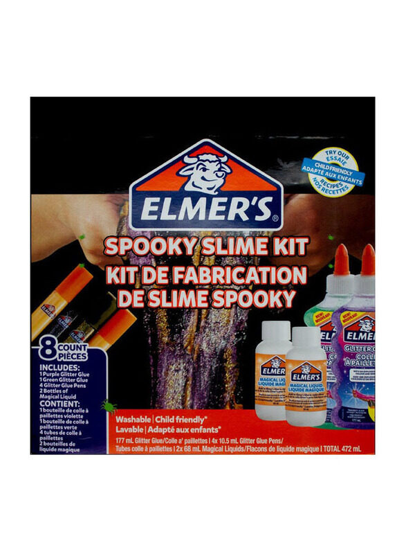

Elmer's Washable Spooky Slime Kit, 8 Pieces, Ages 3+, Multicolour