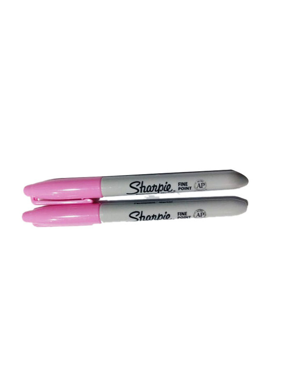 Sharpie 2-Piece Fine Point Permanent Marker, Grey/Pink