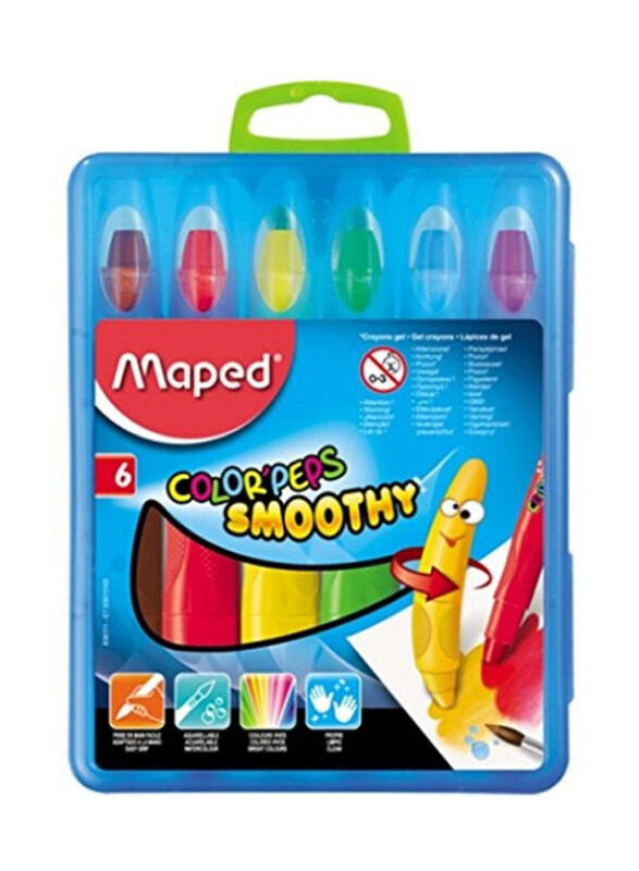 

Maped Colour Peps Smooth Gel Crayon Set, 6 Pieces, Multicolour