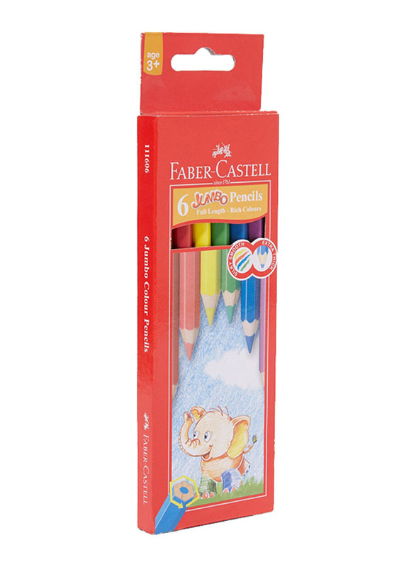 Faber-Castell Jumbo Colour Pencil Set, 6 Pieces, Multicolour