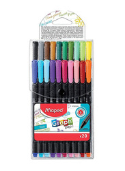 Maped Helix USA 20-Piece Graph'Peps Fineliner Pen Set, Multicolour