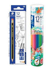 Staedtler 24-Piece Noris Pencils And Noris Coloured Pencils Set, Multicolour