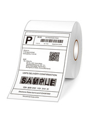 Thermal Label Paper Rolls, 500 Pieces, White
