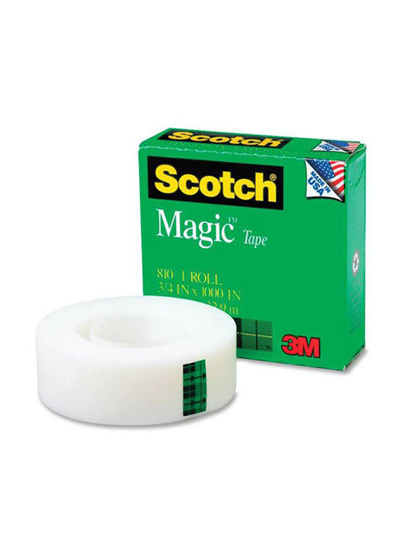 3M Scotch Magic Tape, 19mm x 32.9 meters, White