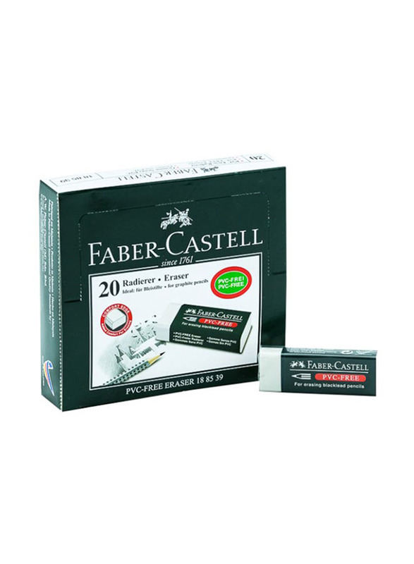 Faber-Castell 20-Piece Eraser Set, White