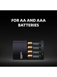 Duracell 4 Hours Battery Charger with Battery, 5 Pieces, Black/Gold