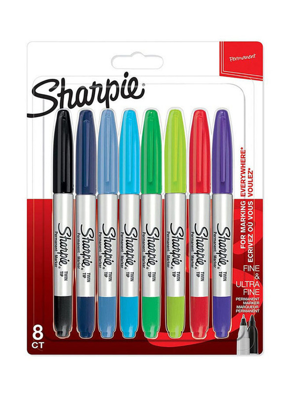 Sharpie 8-Piece Permanent Marker Twin Tip, Multicolour