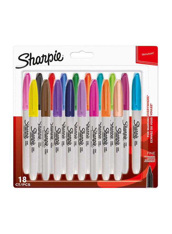 

Sharpie 18-Piece Permanent Marker Fine Tip, Multicolour
