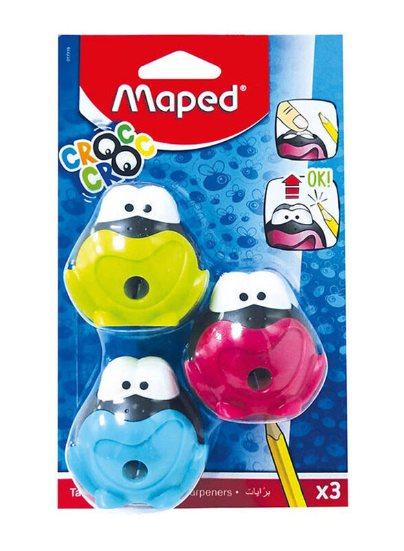 

Maped 3-Piece Croc Pencil Sharpener, Multicolour