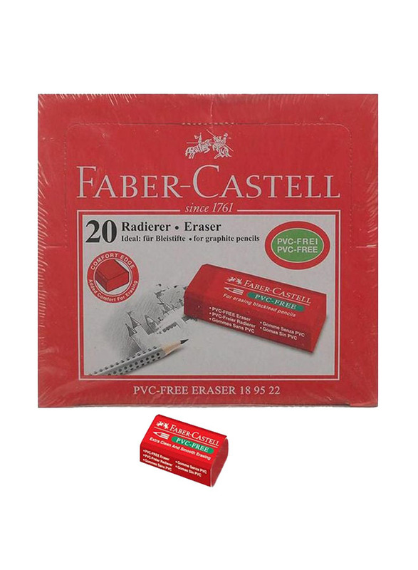 Faber-Castell 20-Piece Extra Clean & Smooth Eraser Set, White