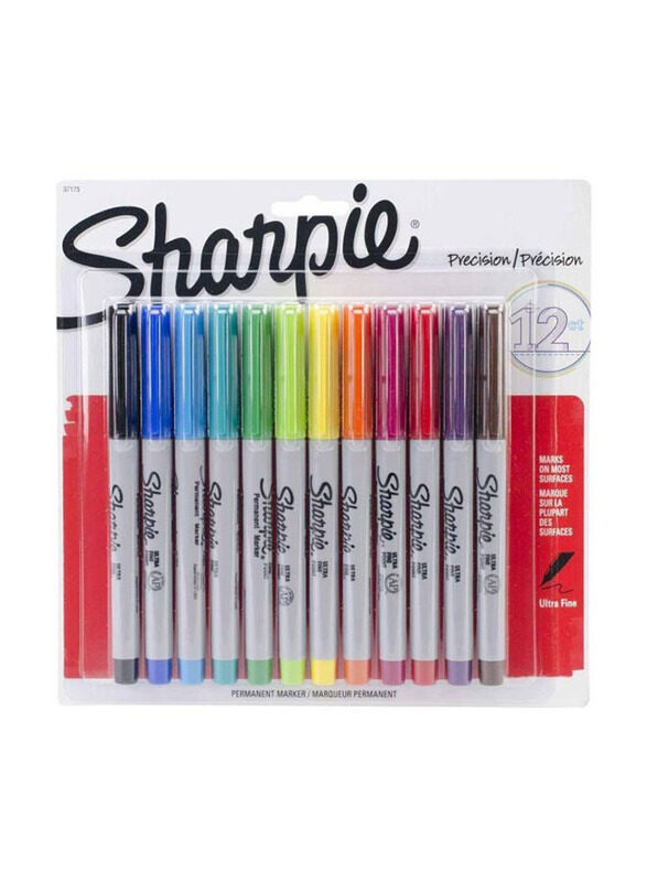 

Sharpie 12-Piece Ultra Thin Permanent Marker Set, Multicolour