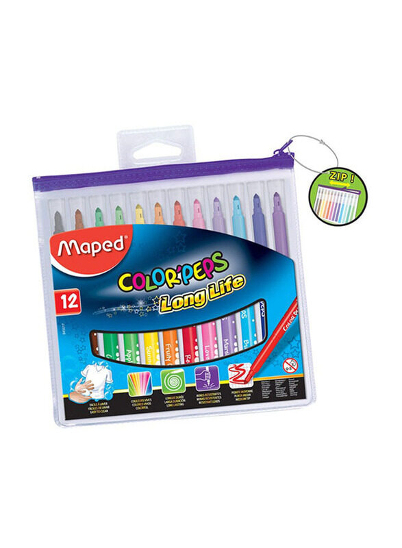 

Maped Felt Tip Zip Case Colour Pen Set, 12 Pieces, Multicolour