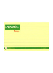 Fantastick Ruled Sticky Notes, 12 x 100 Sheets, 3 x 5 inch, Yellow