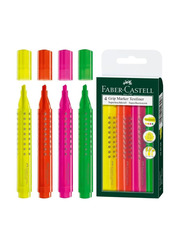 Faber-Castell 4-Piece Grip Marker Highlighter, Multicolour