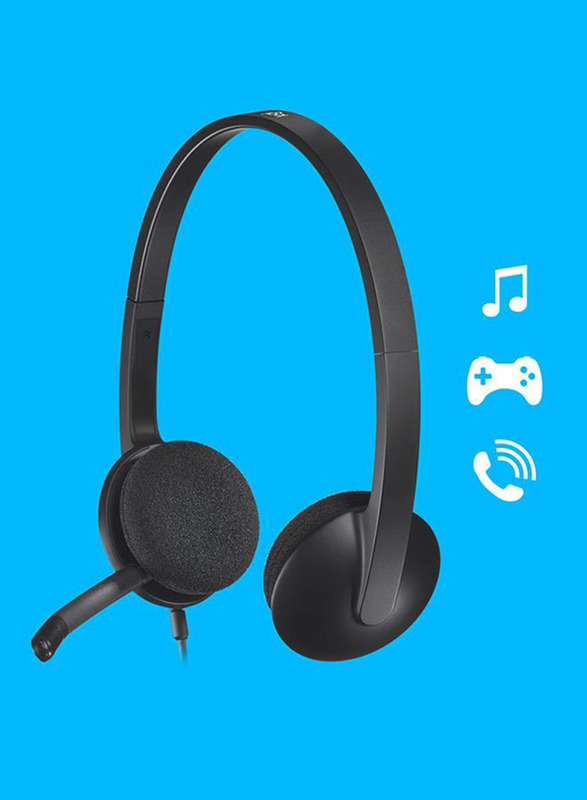 Logitech H340 USB On-Ear Wired Computer Noise-Cancelling Headset with Mic, Black