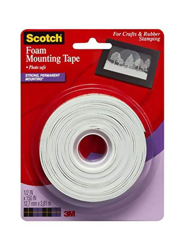 3M Scotch Foam Mounting Tape, White