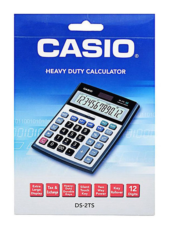 Casio 12-Digit Financial Calculator, DS-2TS, Multicolour