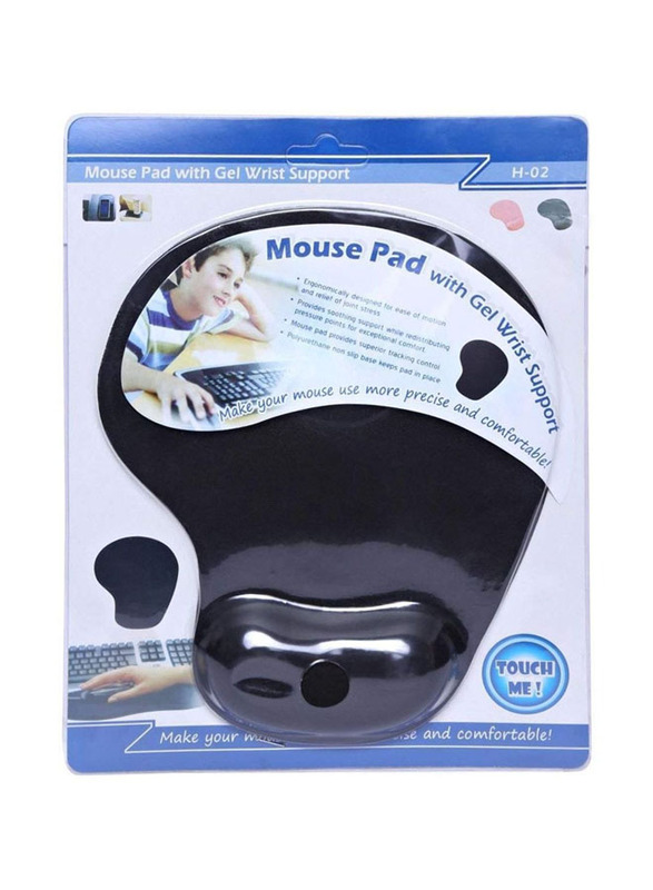 Logilily MousePad with Gel Wrist Support, L-1108, Black