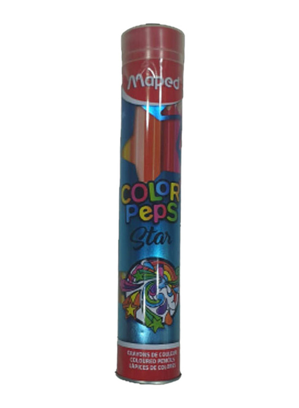 Maped Color'Peps Star Colour Peps Crayons Pencil Set, 12 Pieces, Multicolour