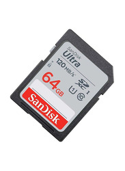 SanDisk 64GB Ultra UHS-I SDXC Memory Card, SDSDUNC-064G-GN6IN, Grey/White