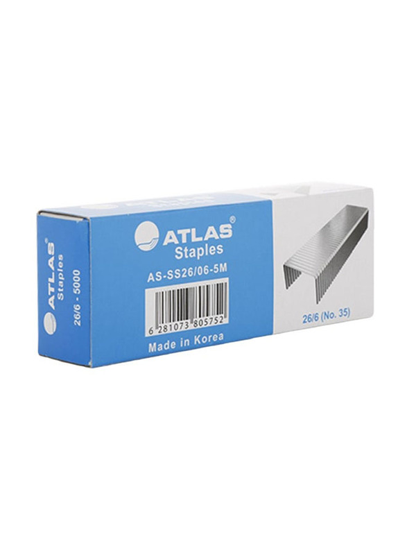 Atlas Staples Pin Set, 5000 Pieces, Silver
