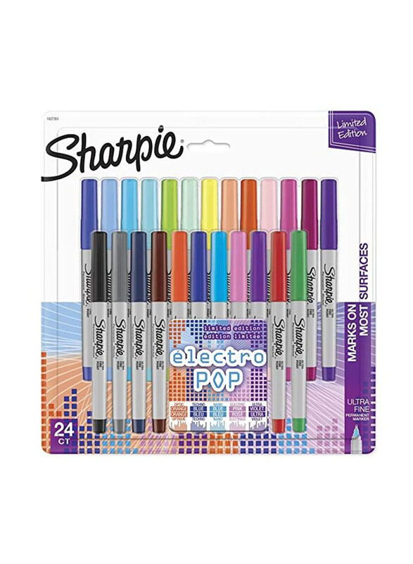 

Sharpie 24-Piece Electro Pop Ultra Fine Tip Permanent Marker, Multicolour