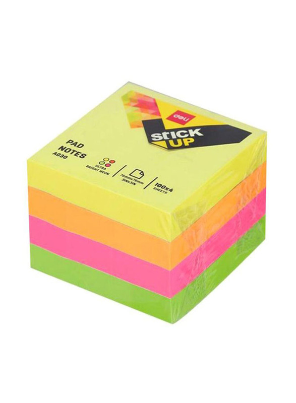 Deli Multicolour Stick Up Note Pad Set, 400 Pieces