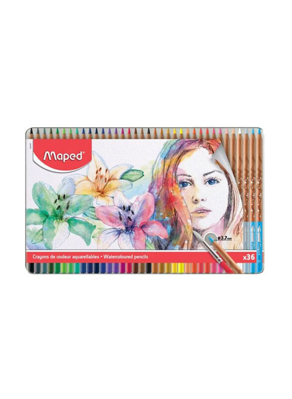 

Maped Water Colour Pencil Set, 36 Pieces, Multicolour