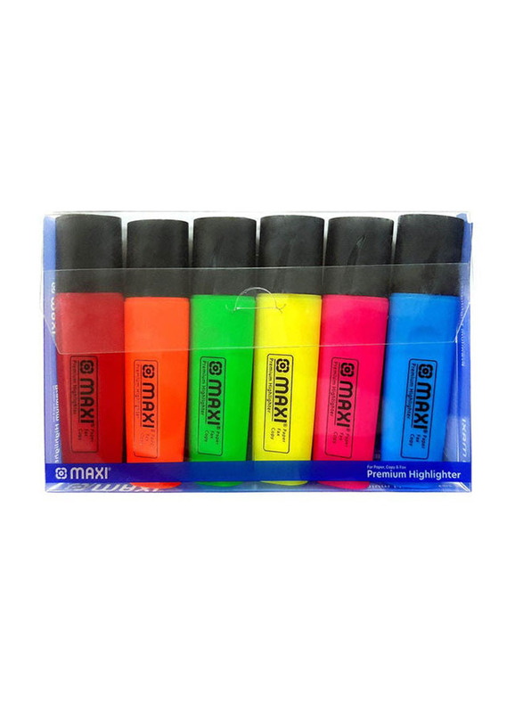 Maxi 6-Piece Premium Highlighter Set, Multicolour