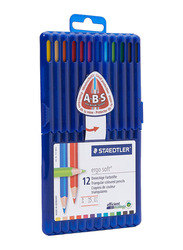 Staedtler Ergo Soft Triangular Colour Pencil, 12 Pieces, Multicolour