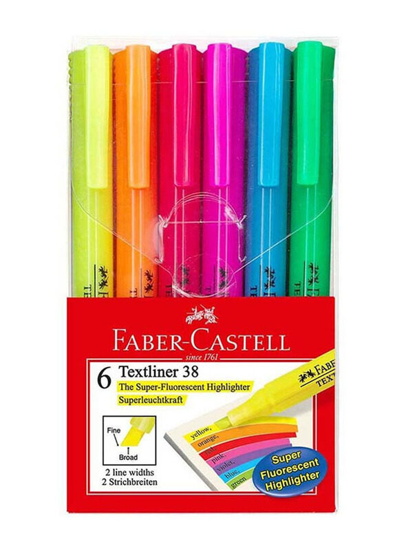 

Faber-Castell 6-Piece Textliner 38 Highlighter Pen Set, Multicolour