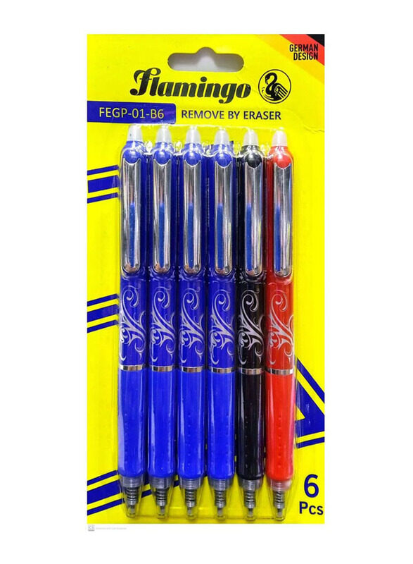 

Flamingo 6-Piece Erasable Pen, Multicolour