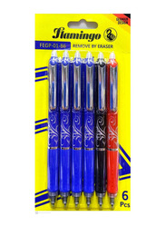 Flamingo 6-Piece Erasable Pen, Multicolour