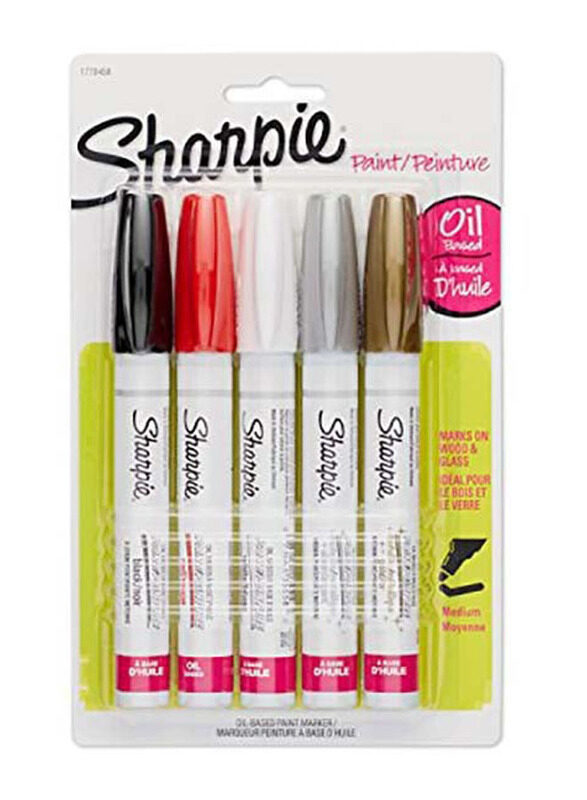 Sharpie 5-Piece Oil-Based Paint Markers, Multicolour