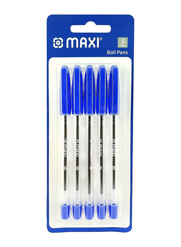 Maxi 5-Piece Ball Point Pen Set, Blue